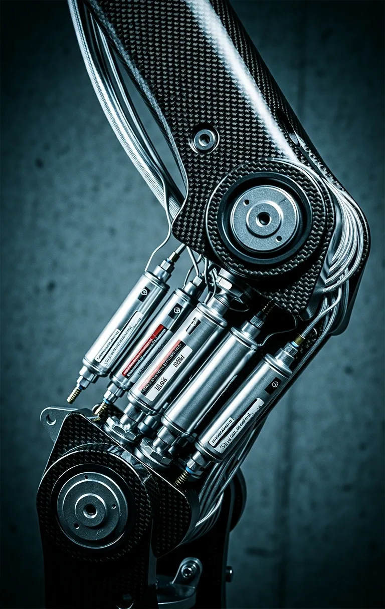 Close-up of a high-precision robotic joint assembly